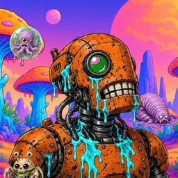 Oozlings #9866, Rusty Robot · Mushroom Desert