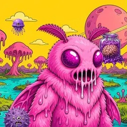 Oozlings #9877, Mutant Moth · Turquoise Swamp