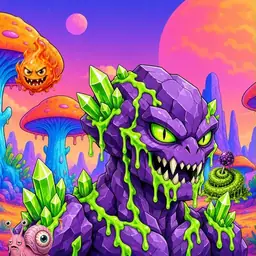 Oozlings #9888, Crystal Rock · Mushroom Desert
