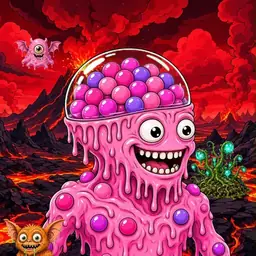 Oozlings #989, Gumball Brain · Lava Fields