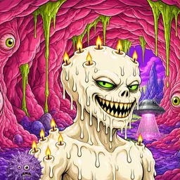 Oozlings #9898, Candle Wax · Flesh Cave