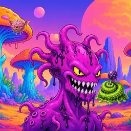 Oozlings #99, Squid · Mushroom Desert
