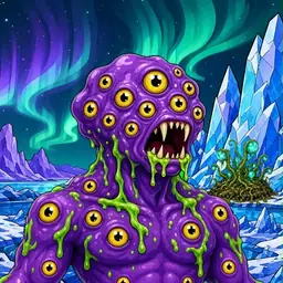 Oozlings #9902, Eyeball Cluster · Aurora Ice