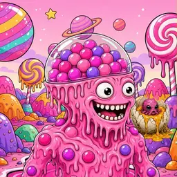Oozlings #991, Gumball Brain · Candy Planet