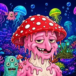 Oozlings #9912, Mushroom Head · Glow Reef