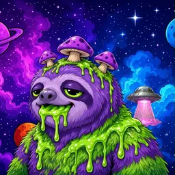 Oozlings #9924, Slime Sloth · Void Nebula