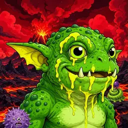 Oozlings #9925, Mutated Toad Goblin · Lava Fields