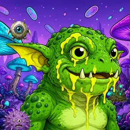 Oozlings #9926, Mutated Toad Goblin · Fungus Forest