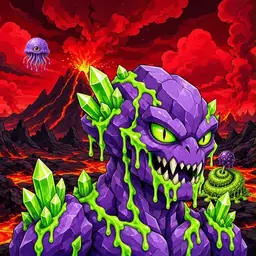 Oozlings #9927, Crystal Rock · Lava Fields