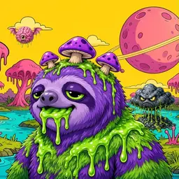 Oozlings #9931, Slime Sloth · Turquoise Swamp