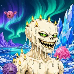 Oozlings #9934, Candle Wax · Aurora Ice