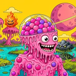 Oozlings #9935, Gumball Brain · Turquoise Swamp