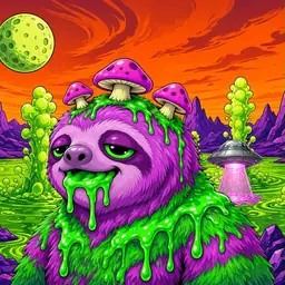 Oozlings #9938, Mutated Slime Sloth · Acid Lake
