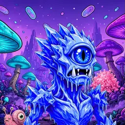 Oozlings #9941, Mutated Ice Cyclops · Fungus Forest