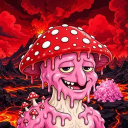 Oozlings #9948, Mushroom Head · Lava Fields