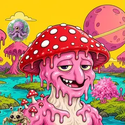 Oozlings #9955, Mushroom Head · Turquoise Swamp