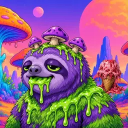 Oozlings #996, Slime Sloth · Mushroom Desert