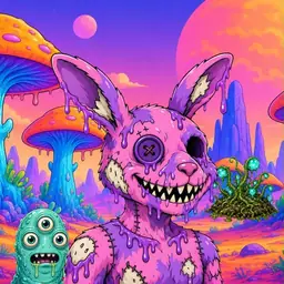 Oozlings #9969, Zombie Bunny · Mushroom Desert