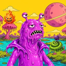 Oozlings #9970, Mutated Slug · Turquoise Swamp