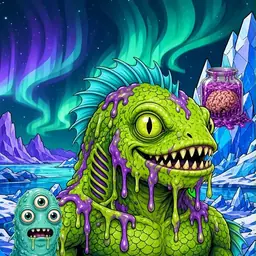 Oozlings #9972, Swamp Fish · Aurora Ice