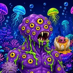 Oozlings #9975, Eyeball Cluster · Glow Reef