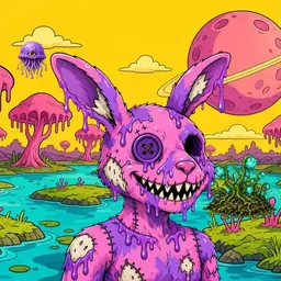 Oozlings #998, Zombie Bunny · Turquoise Swamp