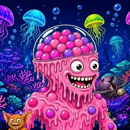 Oozlings #9984, Gumball Brain · Glow Reef