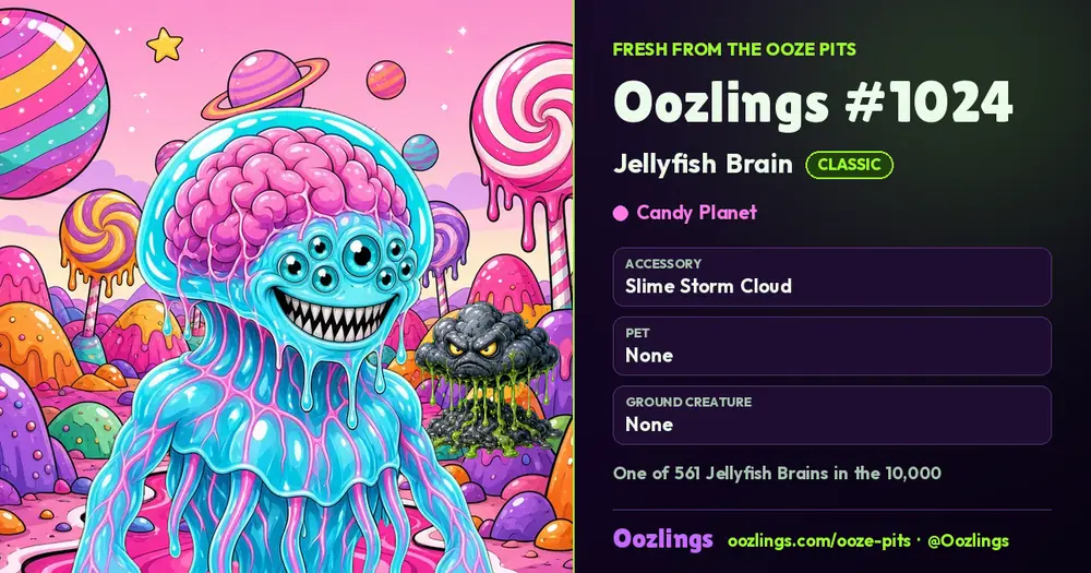 Oozlings #1024, a Classic Jellyfish Brain in Candy Planet