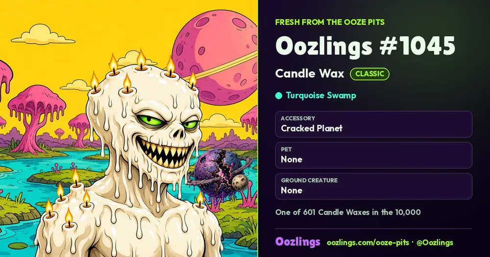 Oozlings #1045, a Classic Candle Wax in Turquoise Swamp