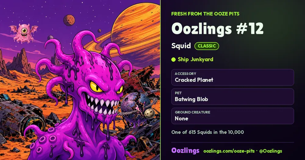 Oozlings #12, a Classic Squid in Ship Junkyard