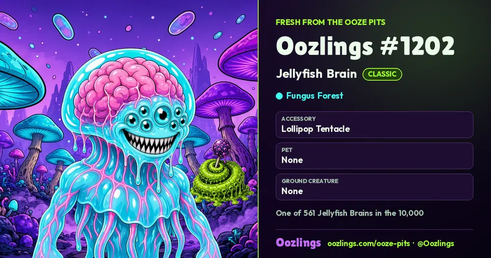 Oozlings #1202, a Classic Jellyfish Brain in Fungus Forest