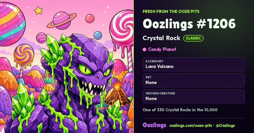 Oozlings #1206, a Classic Crystal Rock in Candy Planet