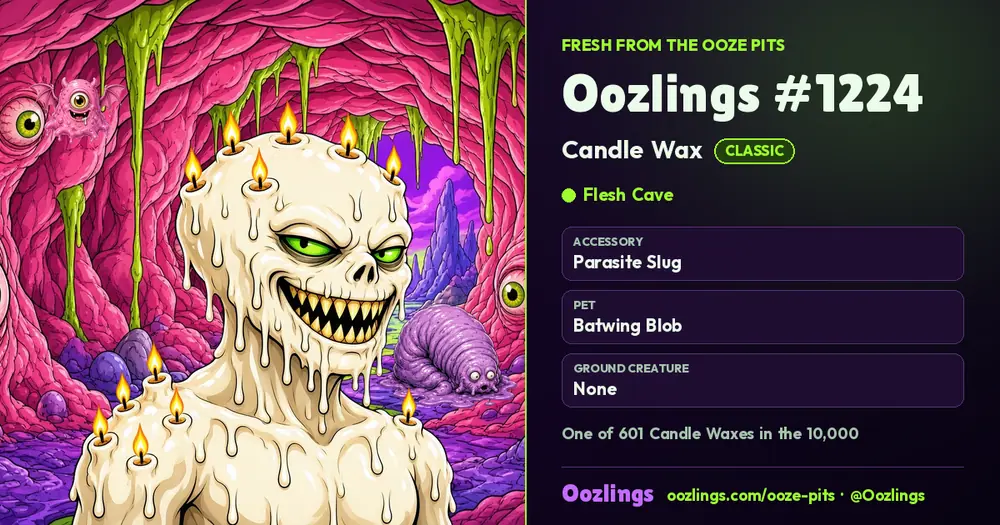 Oozlings #1224, a Classic Candle Wax in Flesh Cave
