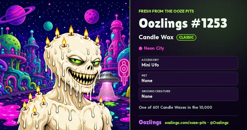 Oozlings #1253, a Classic Candle Wax in Neon City