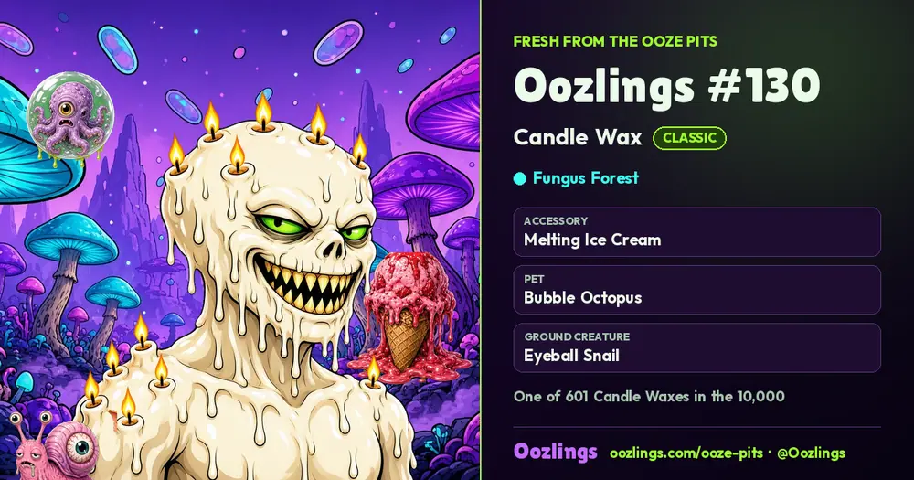 Oozlings #130, a Classic Candle Wax in Fungus Forest