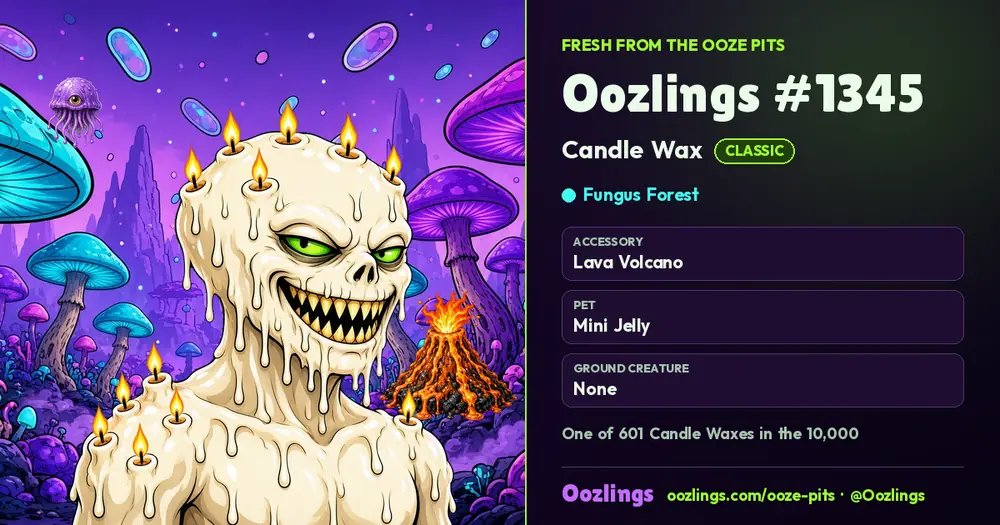 Oozlings #1345, a Classic Candle Wax in Fungus Forest