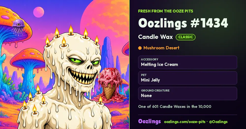 Oozlings #1434, a Classic Candle Wax in Mushroom Desert
