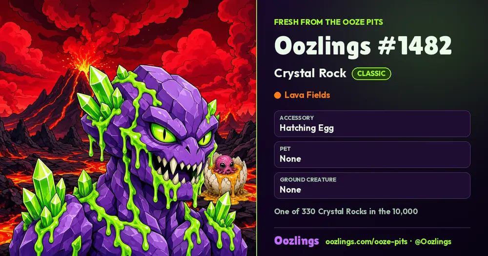 Oozlings #1482, a Classic Crystal Rock in Lava Fields