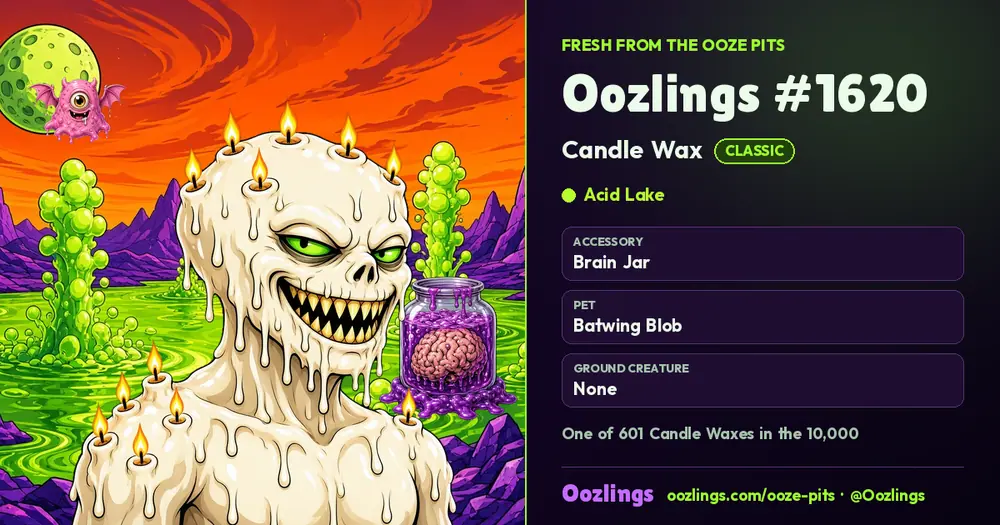 Oozlings #1620, a Classic Candle Wax in Acid Lake