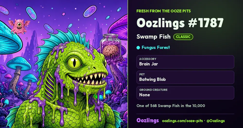 Oozlings #1787, a Classic Swamp Fish in Fungus Forest