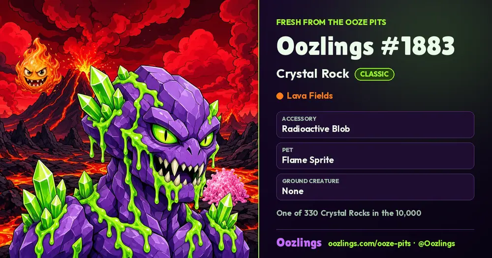Oozlings #1883, a Classic Crystal Rock in Lava Fields