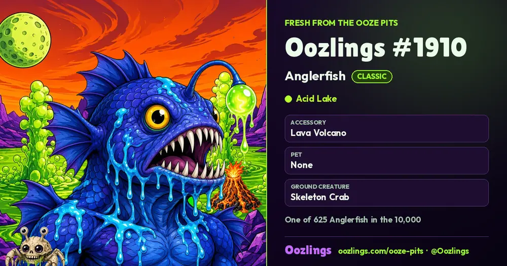 Oozlings #1910, a Classic Anglerfish in Acid Lake