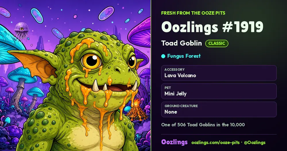 Oozlings #1919, a Classic Toad Goblin in Fungus Forest