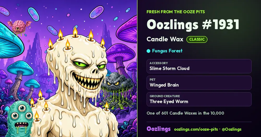 Oozlings #1931, a Classic Candle Wax in Fungus Forest