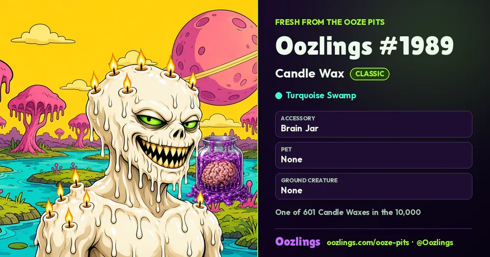 Oozlings #1989, a Classic Candle Wax in Turquoise Swamp