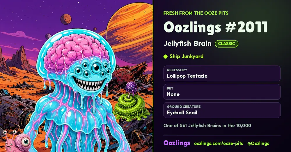 Oozlings #2011, a Classic Jellyfish Brain in Ship Junkyard