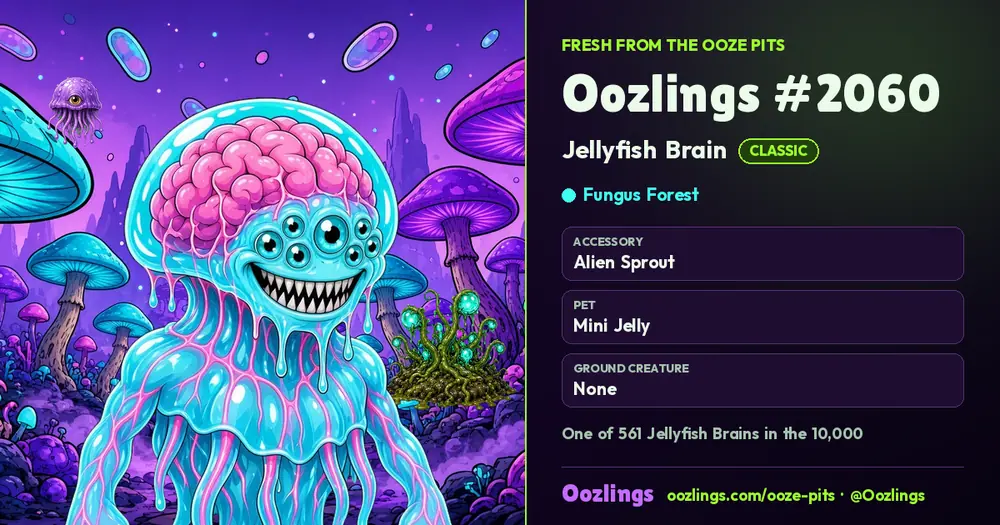 Oozlings #2060, a Classic Jellyfish Brain in Fungus Forest