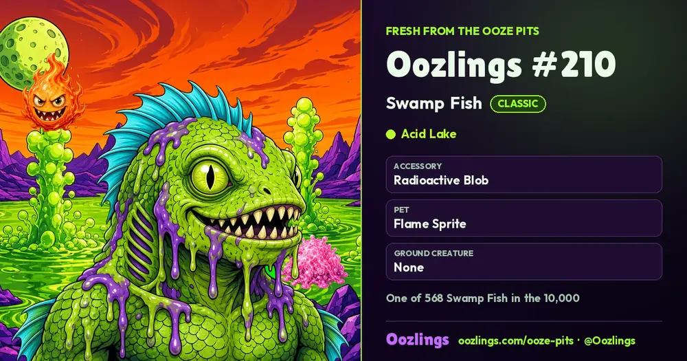 Oozlings #210, a Classic Swamp Fish in Acid Lake