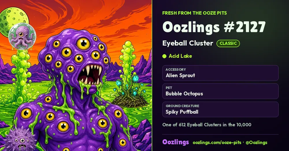 Oozlings #2127, a Classic Eyeball Cluster in Acid Lake