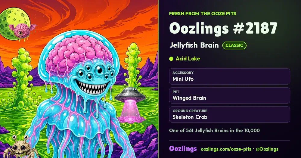 Oozlings #2187, a Classic Jellyfish Brain in Acid Lake